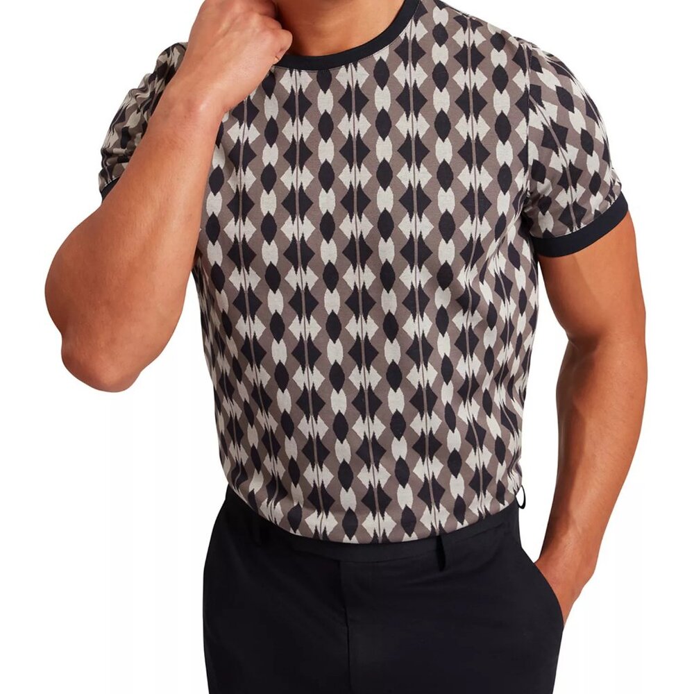 Ted Baker Men's Joaa Geo Short Sleeve Casual Pullover T-Shirt -Large (EU4) - NWT